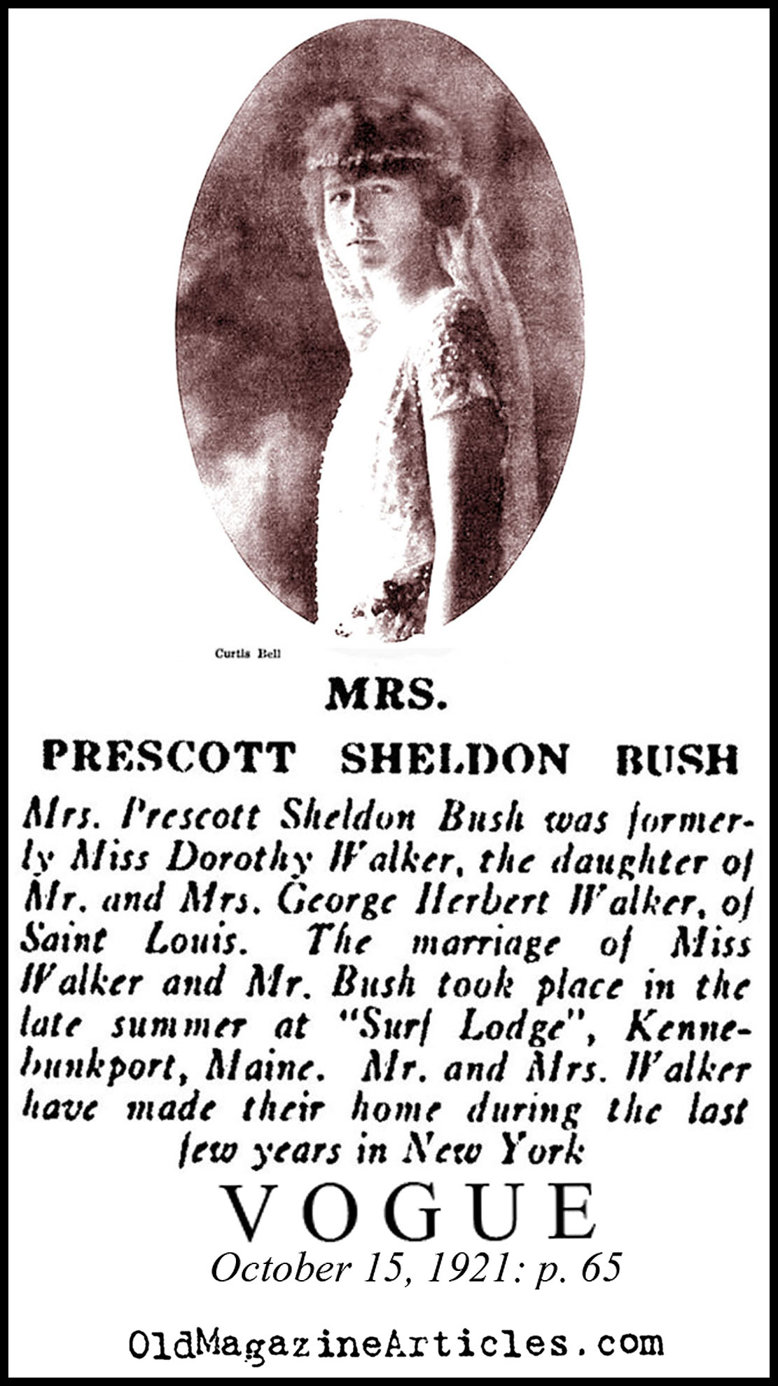 The Bush Wedding, Kennebunkport (Vogue Magazine, 1921)